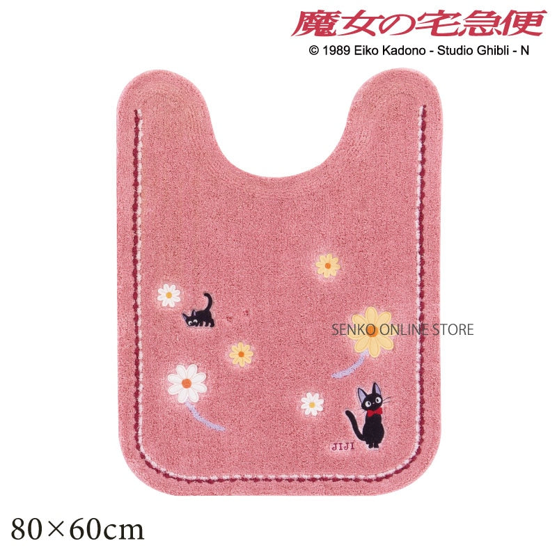 魔女の宅急便 花さんぽ ロングトイレマット 約80×60cm ピンク