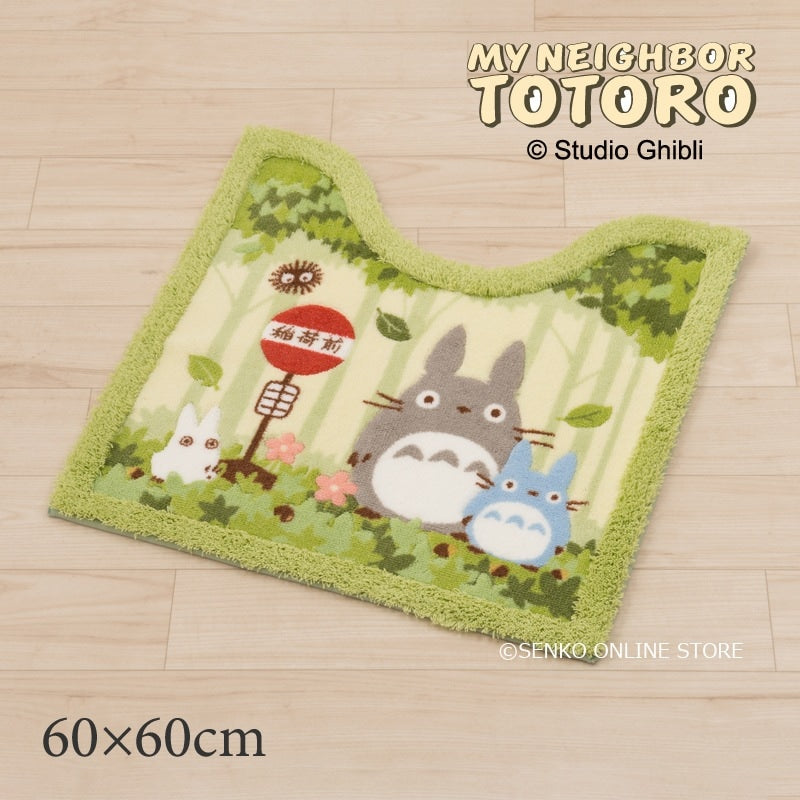 【トイレマット ジブリ キャラ 子ども 人気 可愛い】約60×60cm グリーン となりのトトロ なかま