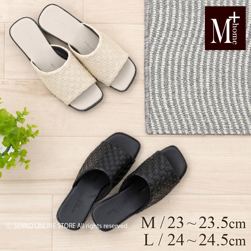 M+home レゾン 外履きサンダル婦人用 適応サイズ:(M)約23〜23.5cm (L)約24〜24.5cm ベージュ/ブラック