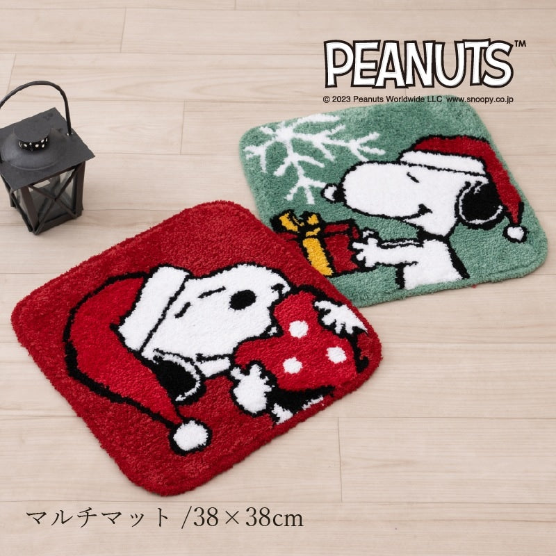 ★PEANUTS マルチマット 約38×38cm フォーユー(グリーン)/ハートハグ(レッド)