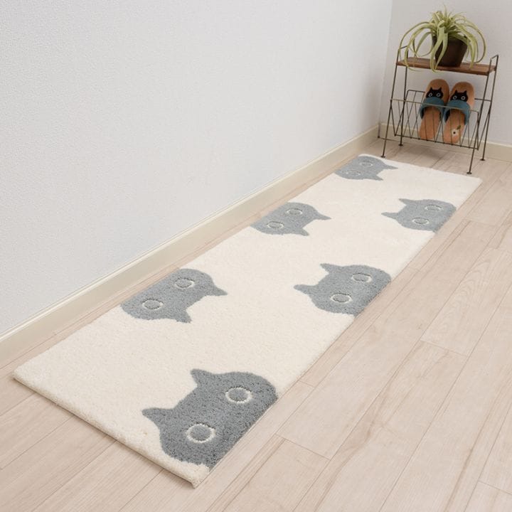 アツコマタノ MEME ロングマット 約50×180cm キャメル/アイボリー