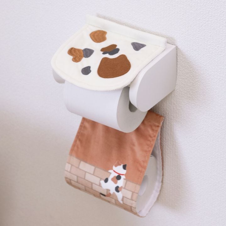 SDS 和にゃんこ ミケ ペーパーホルダーカバー ベージュ