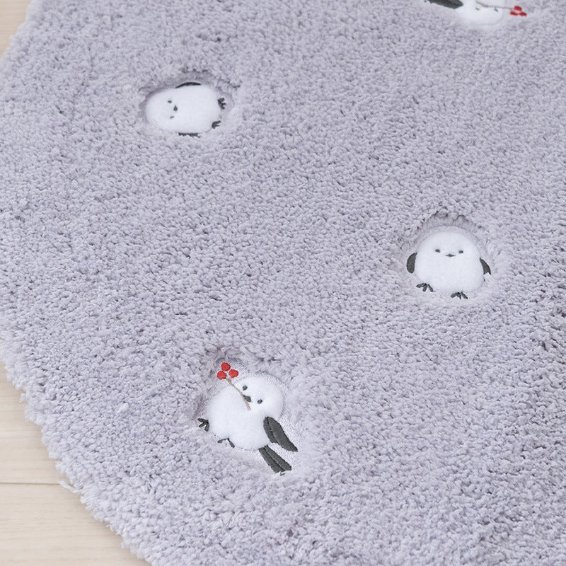 SDS プチシマエナガちゃん トイレマット 約60×60cm ブルー/グレー