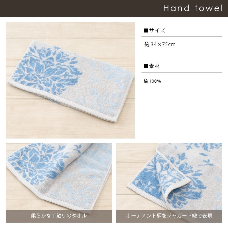 デコールミュゼ プレシャス トイレ5点セット(ロングトイレマット+兼用フタカバー+スリッパ+ペーパーホルダーカバー+ハンドタオル) ブルーグレー/ネイビーブルー/ピンク