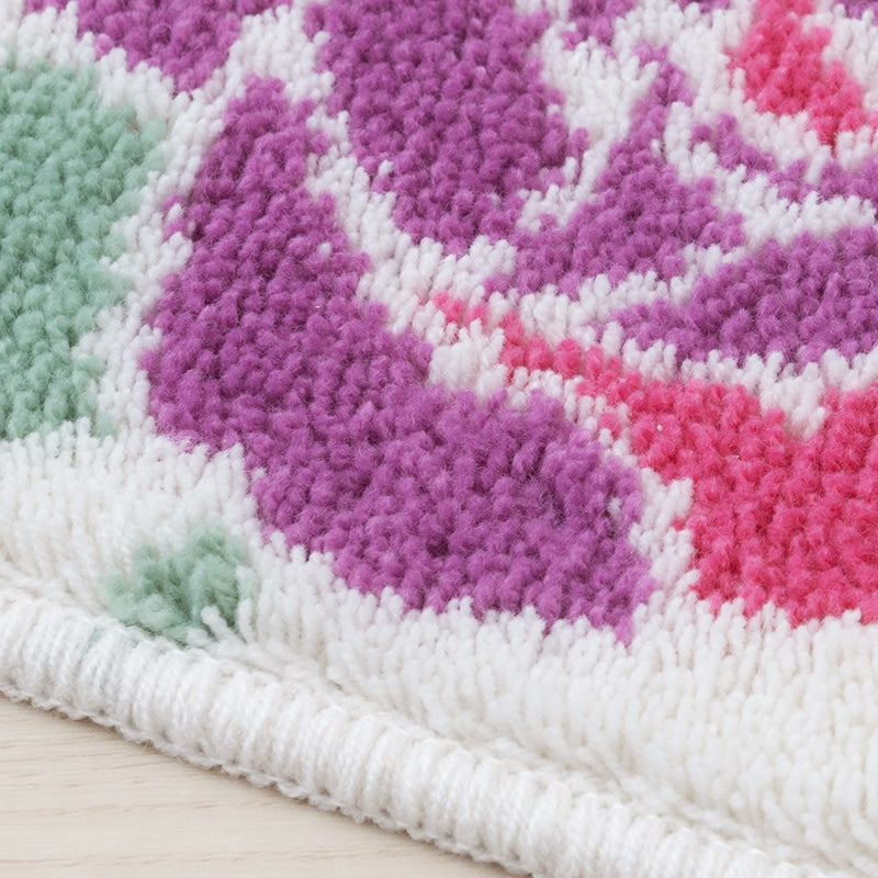 ラルジュルタン グレイス ロングトイレマット 約80×60cm ブラック/アイボリー