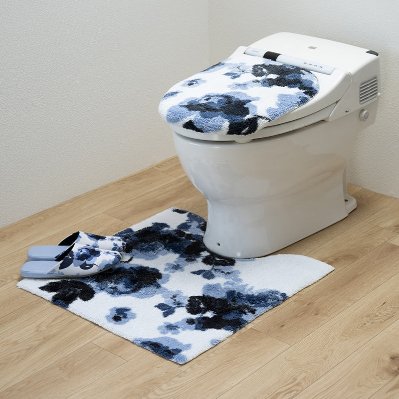 M+home クッカ トイレマット 約60×60cm ネイビーブルー
