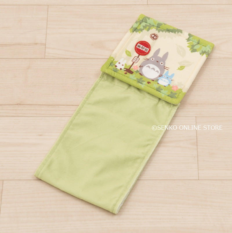 【トイレ4点セット ジブリ キャラ 雑貨 グッズ】ロングトイレマット+洗浄便座用フタカバー+スリッパ+ペーパーホルダーカバー グリーン となりのトトロ なかま