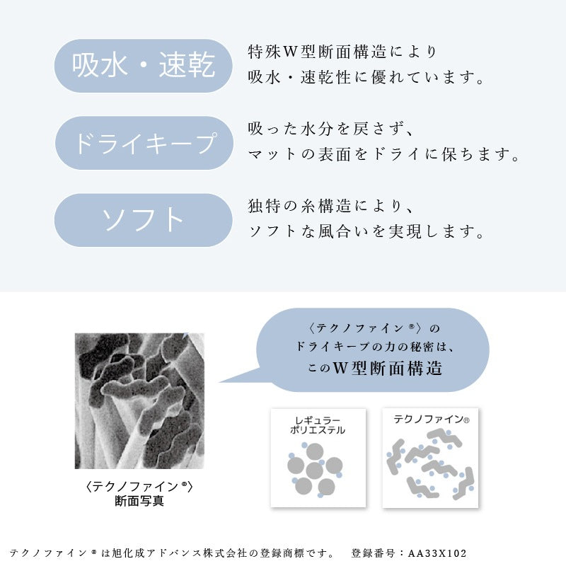 【バスマット】約45×65cm ベージュ/ホワイト M+home プレミアール