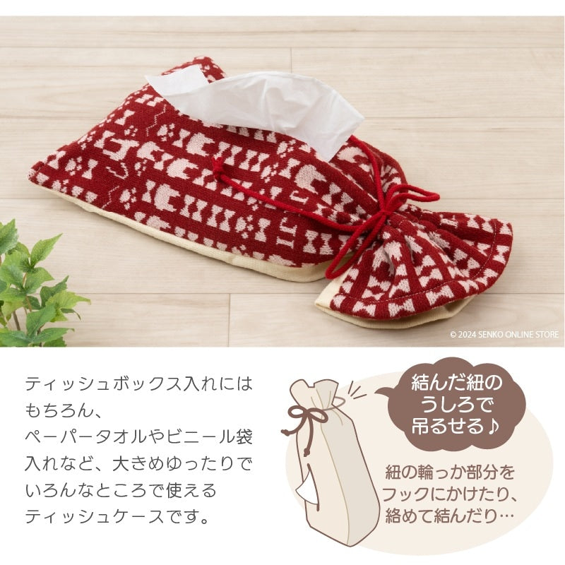 ★魔女の宅急便 ジジニット(レッド) ティッシュケース 外寸約41×22cm