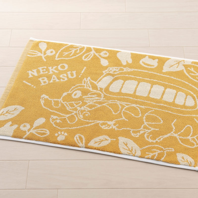 となりのトトロ どんどんネコバス ギフト箱入りバスマット 約40×60cm イエロー