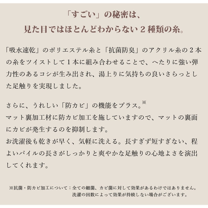 SDS 実はすごいバスマット 約70×120cm ホワイト/ベージュ/グリーン/ブルー/ピンク