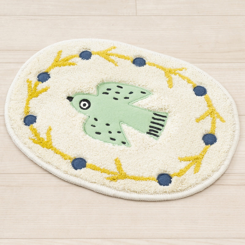 アツコマタノ 朝 アクセントマット 約30×40cm アイボリー