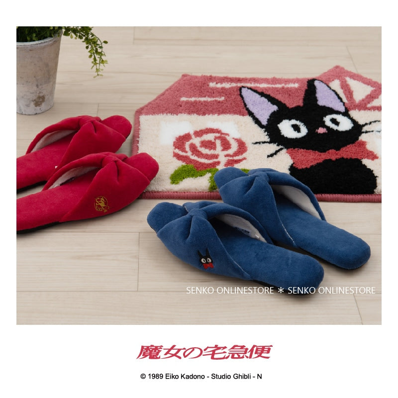 魔女の宅急便 キキとジジ スリッパ 約24.0cm ネイビーブルー/レッド