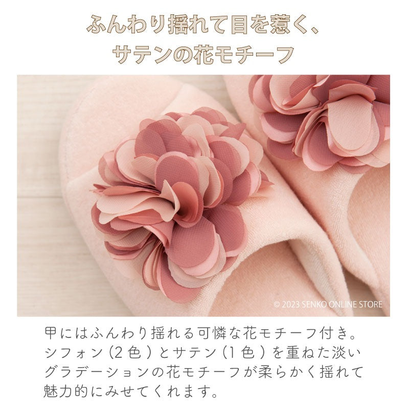 サロンドソワレ コンフォ スリッパ Lサイズ(適応サイズ約23.5〜25.5cm) ブルー/ベージュ/グレー/ピンク