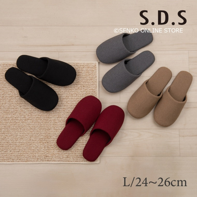 【スリッパ シンプル 無地 サイズ豊富 インテリアに馴染む】Lサイズ(約24〜26cm) ベージュ/ブラック/グレー/ワインレッド SDS サージ