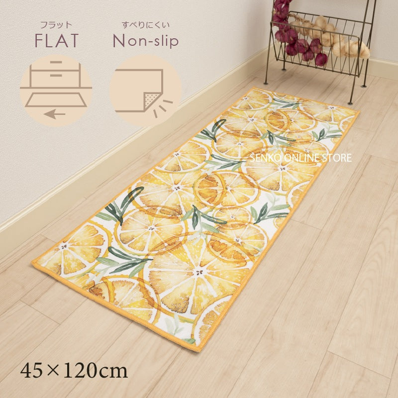 レモンライム2 ロングマット 約45×120cm イエロー