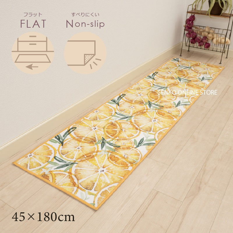 レモンライム2 ロングマット 約45×180cm イエロー