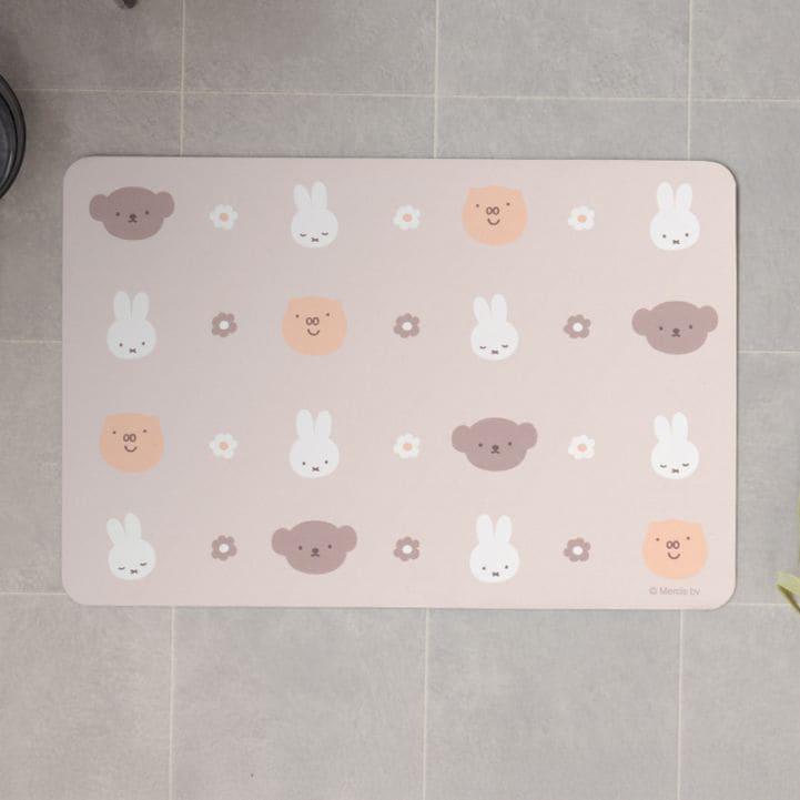 DickBruna フェイスアイコン 珪藻土入りやわらかバスマット 約40×60cm ブラウン