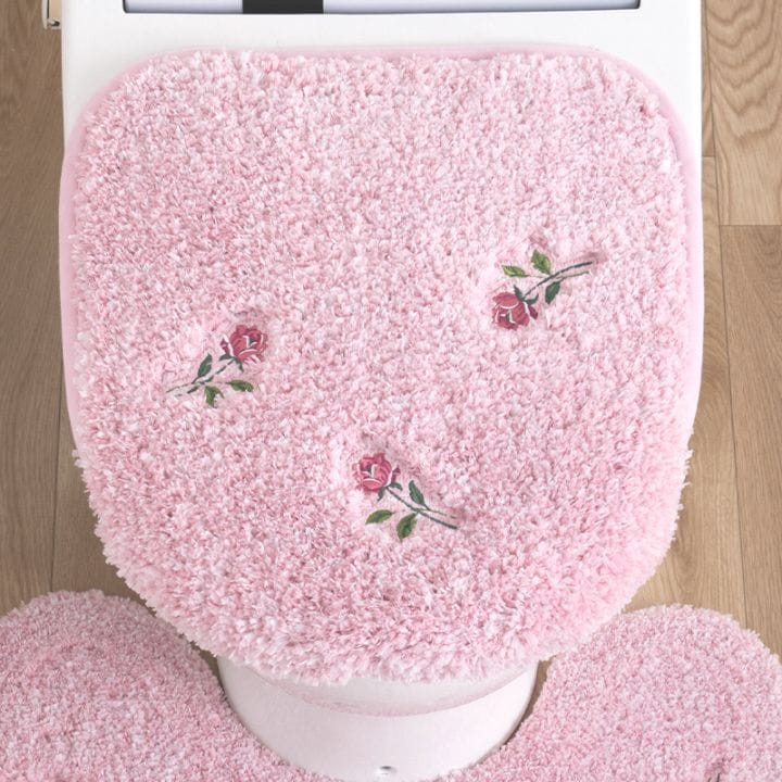 SDS yorisou スイートローズ トイレ兼用フタカバー（普通便座＆温水洗浄・暖房便座兼用） ピンク