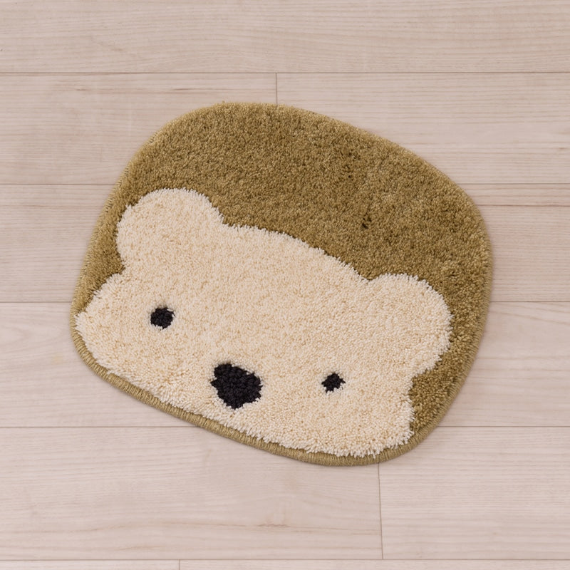 アツコマタノ チェアマット しろくま 約32×35cm ブラウン/カーキ