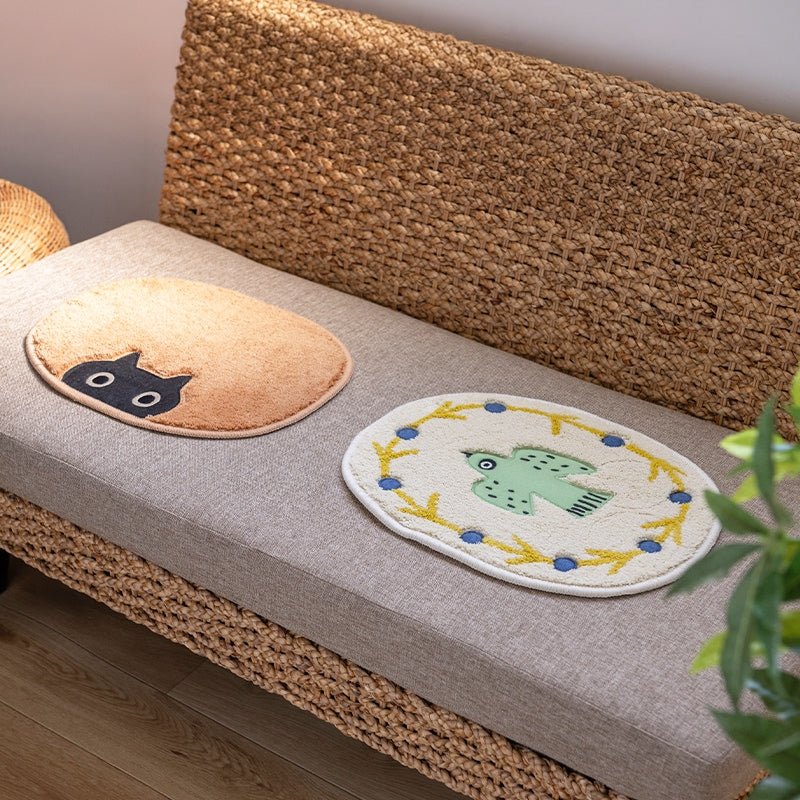 アツコマタノ 朝 アクセントマット 約30×40cm アイボリー