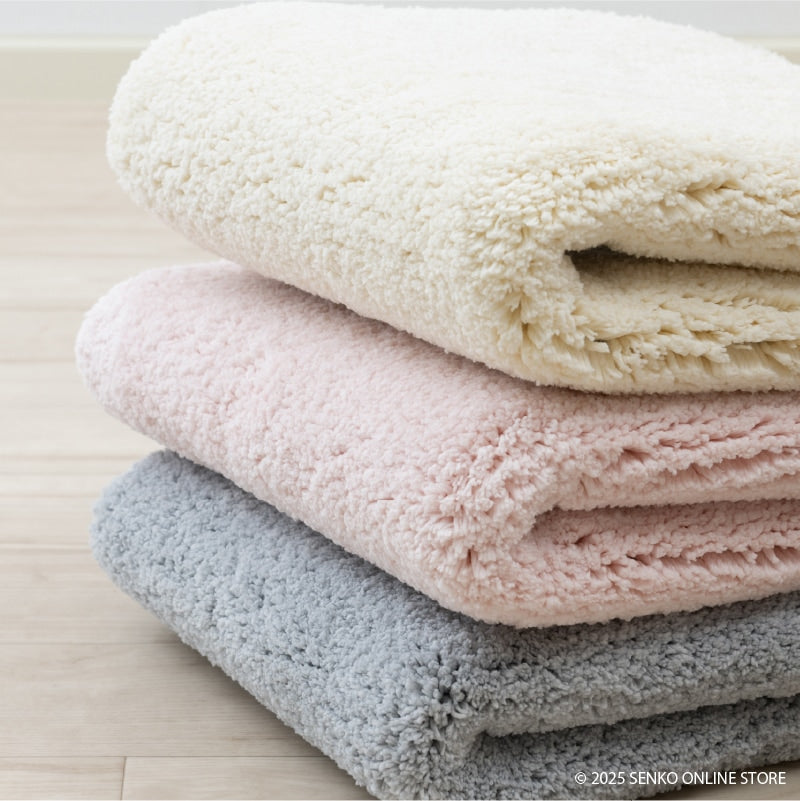 ★B.B.collection クッショニー3 トイレマット 約50×60cm グレー/アイボリー/ピンク