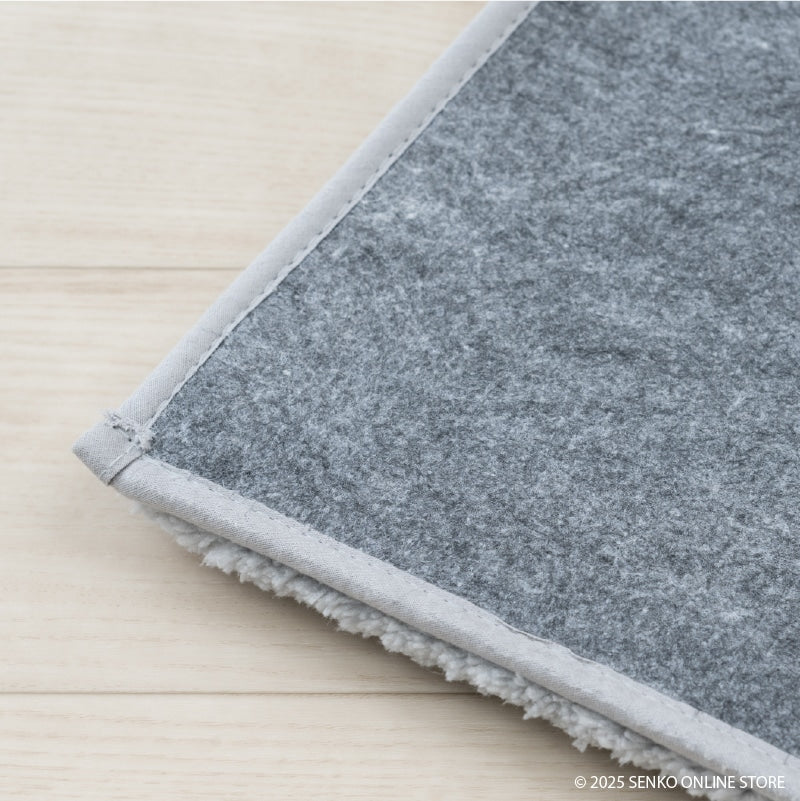 ★B.B.collection クッショニー3 トイレマット 約90×70cm グレー/アイボリー/ピンク