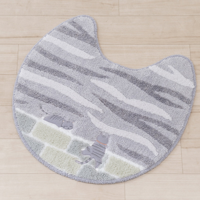 SDS 和にゃんこ サバ トイレマット 約60×60cm グレー