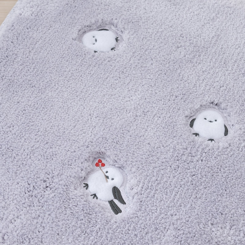 SDS プチシマエナガちゃん トイレ兼用フタカバー（普通便座＆温水洗浄・暖房便座兼用） ブルー/グレー