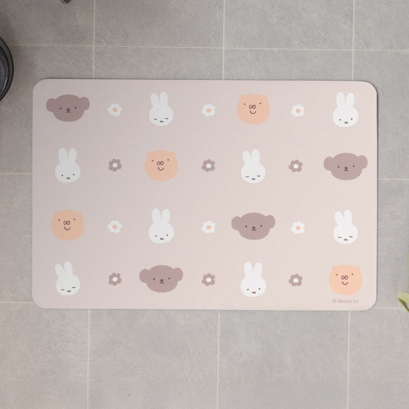 DickBruna フェイスアイコン 珪藻土入りやわらかバスマット 約40×60cm ブラウン