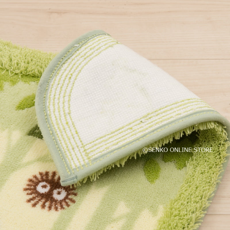 【トイレ4点セット ジブリ キャラ 雑貨 グッズ】ロングトイレマット+洗浄便座用フタカバー+スリッパ+ペーパーホルダーカバー グリーン となりのトトロ なかま