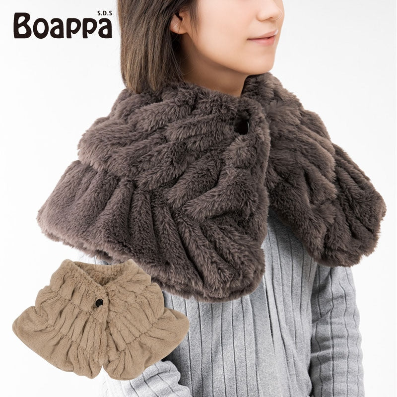 ★SDS Boappa（ボアッパ） ケープ 着丈:約28cm・裾幅:約55cm ベージュ/ブラウン