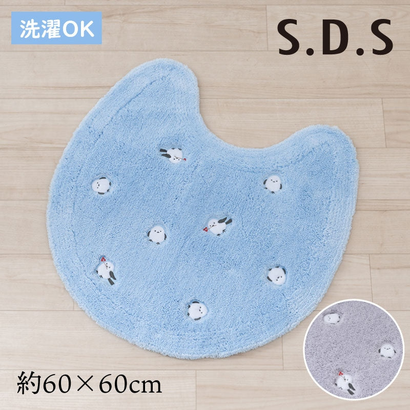 SDS プチシマエナガちゃん トイレマット 約60×60cm ブルー/グレー