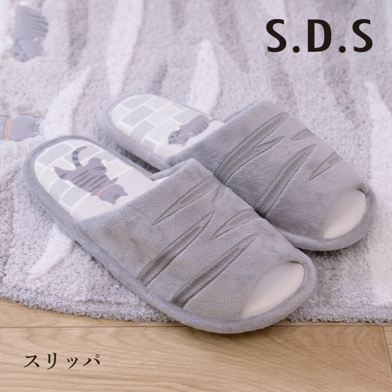 SDS 和にゃんこ サバ スリッパ フリーサイズ グレー