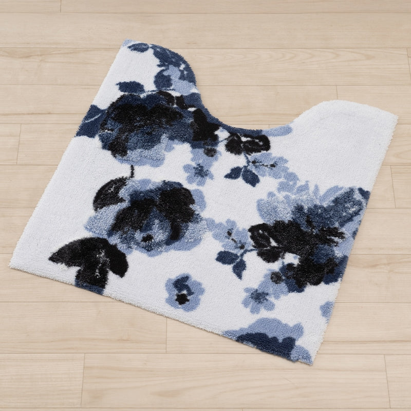 M+home クッカ トイレマット 約70×70cm ネイビーブルー