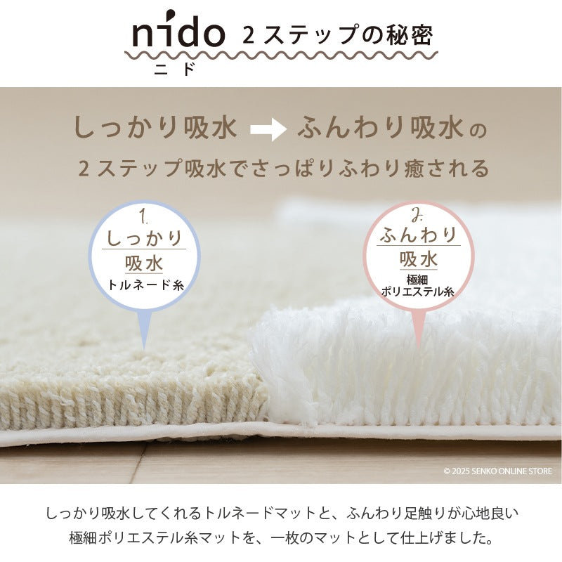 ★SDS ニド バスマット 約60×60cm ブルー/ベージュ/グリーン/ピンク/ホワイト
