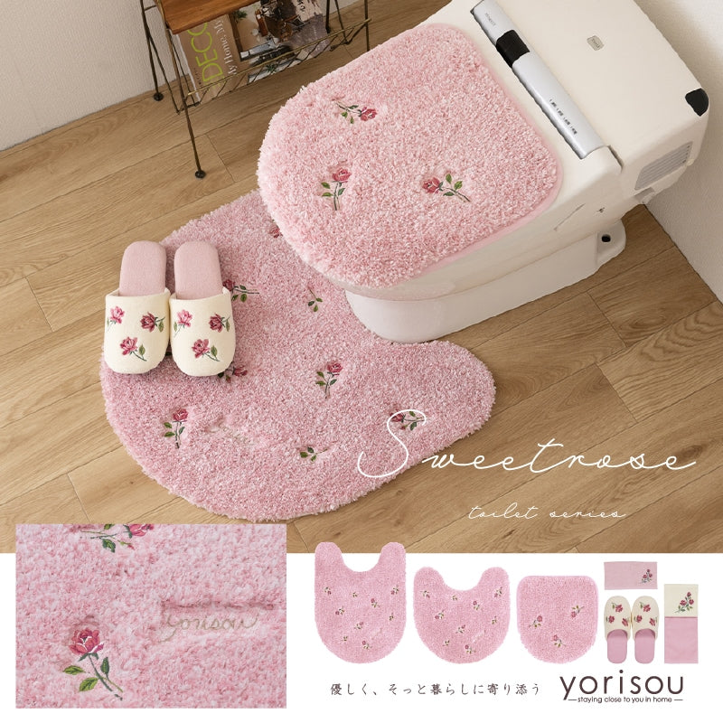 SDS yorisou スイートローズ トイレマット 約60×60cm ピンク