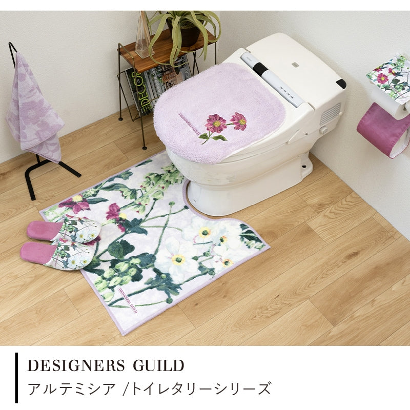 デザイナーズギルド アルテミシア トイレマット 約63×63cm アイボリー/ピンク