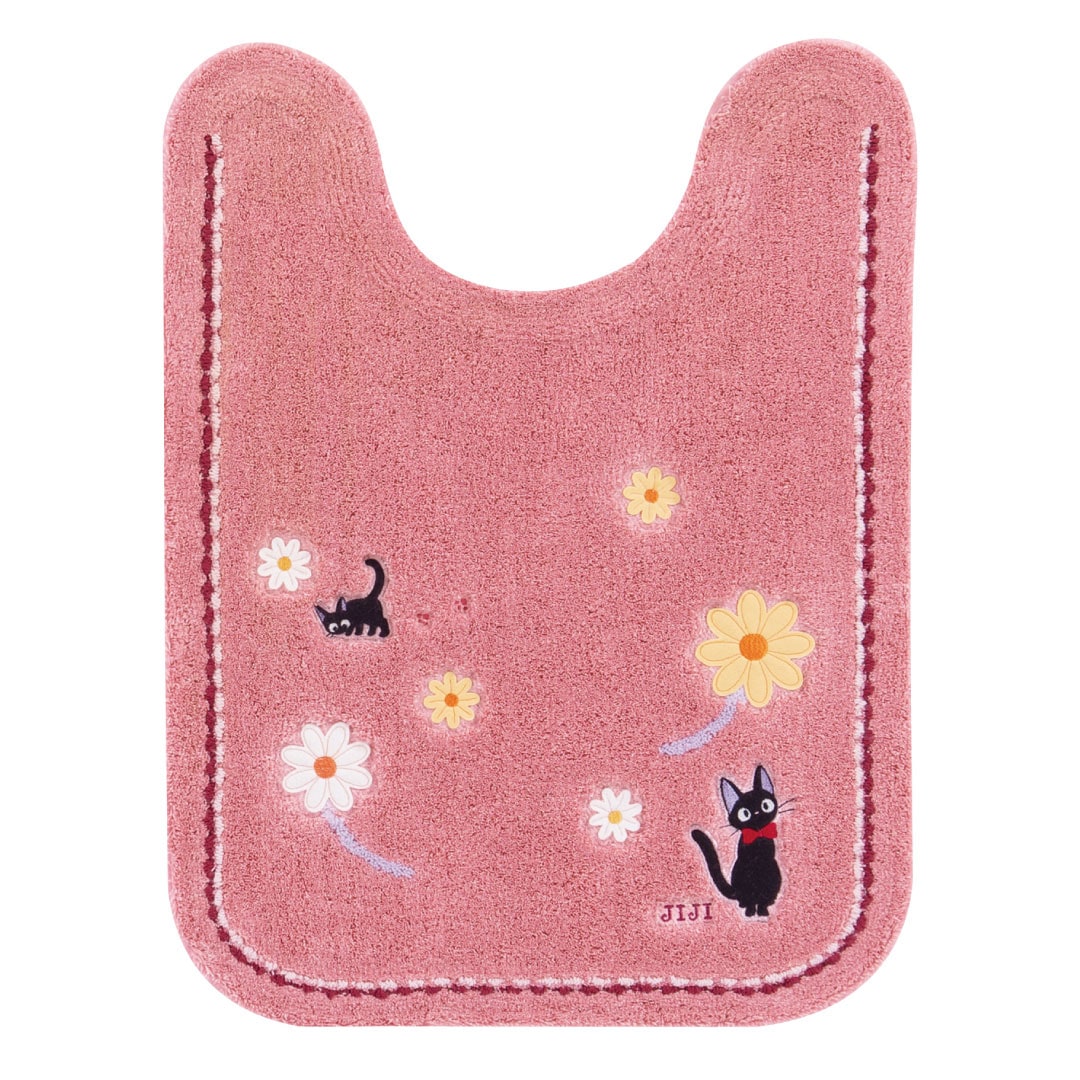魔女の宅急便 花さんぽ ロングトイレマット 約80×60cm ピンク