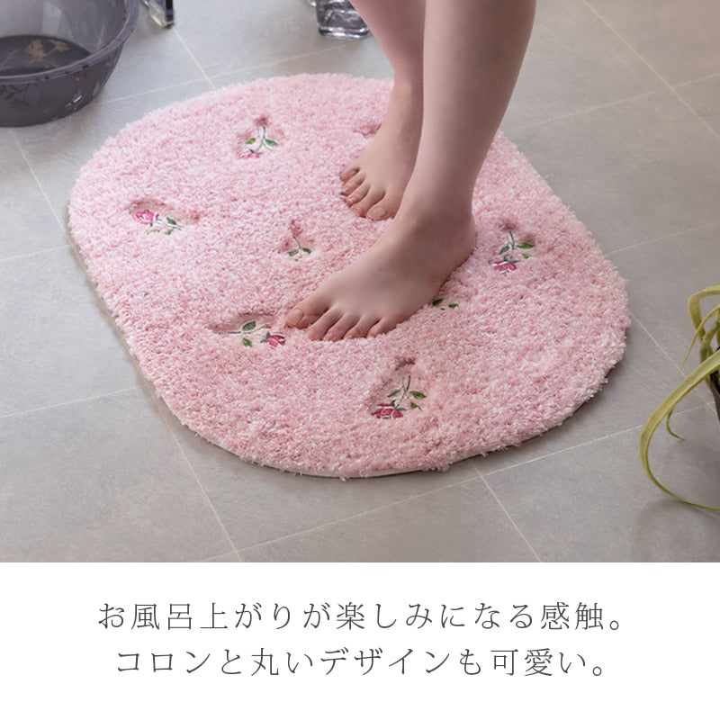 SDS yorisou スイートローズ バスマット 約45×60cm ピンク