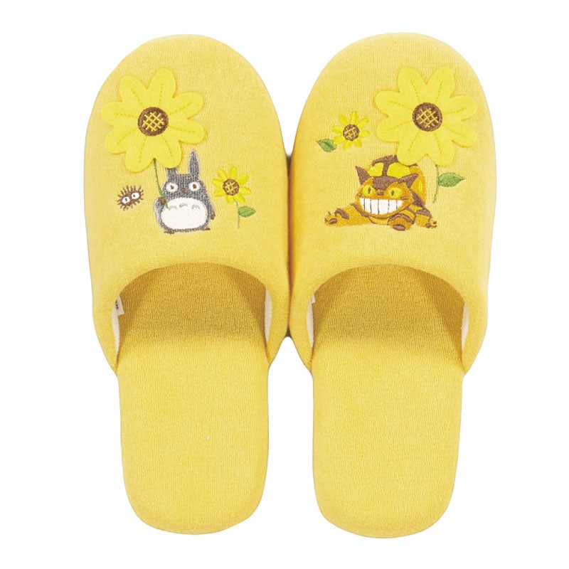 となりのトトロ 花のバス停 スリッパ フリーサイズ イエロー
