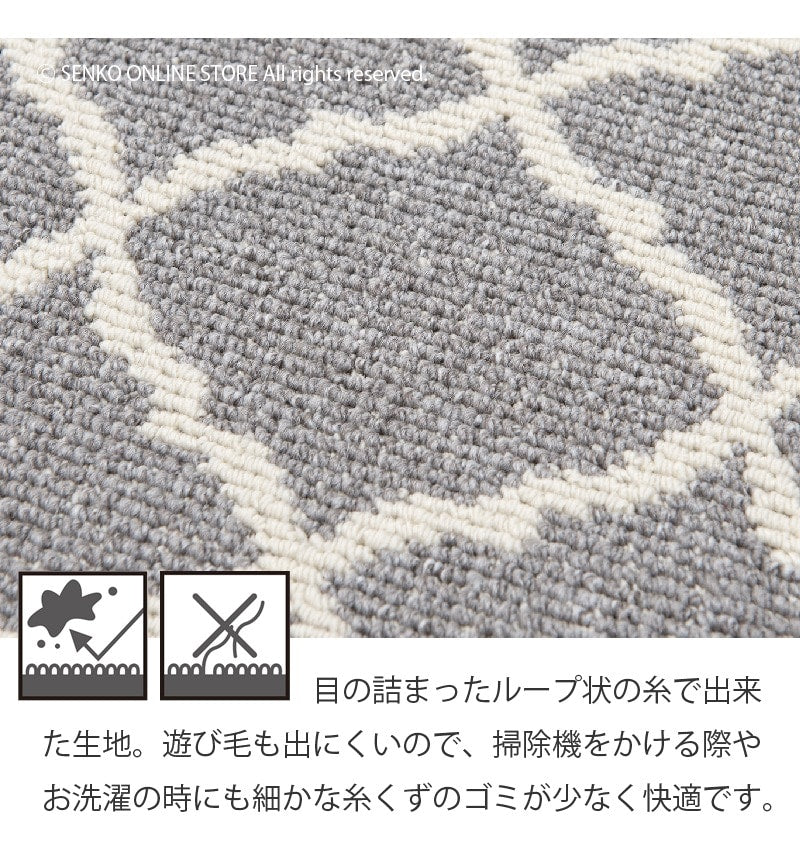 【ラグマット インテリアマット 玄関マット モダン シック 上品 高級感 シンプル】約50×75cm グレー SDS/マスタースペースラグ CARDIFF カーディフ