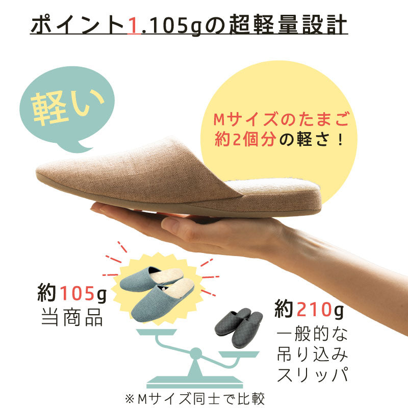 エスピガ スリッパ Sサイズ（約21.5〜23cm） ブルー/ベージュ/コーラルピンク/グレー