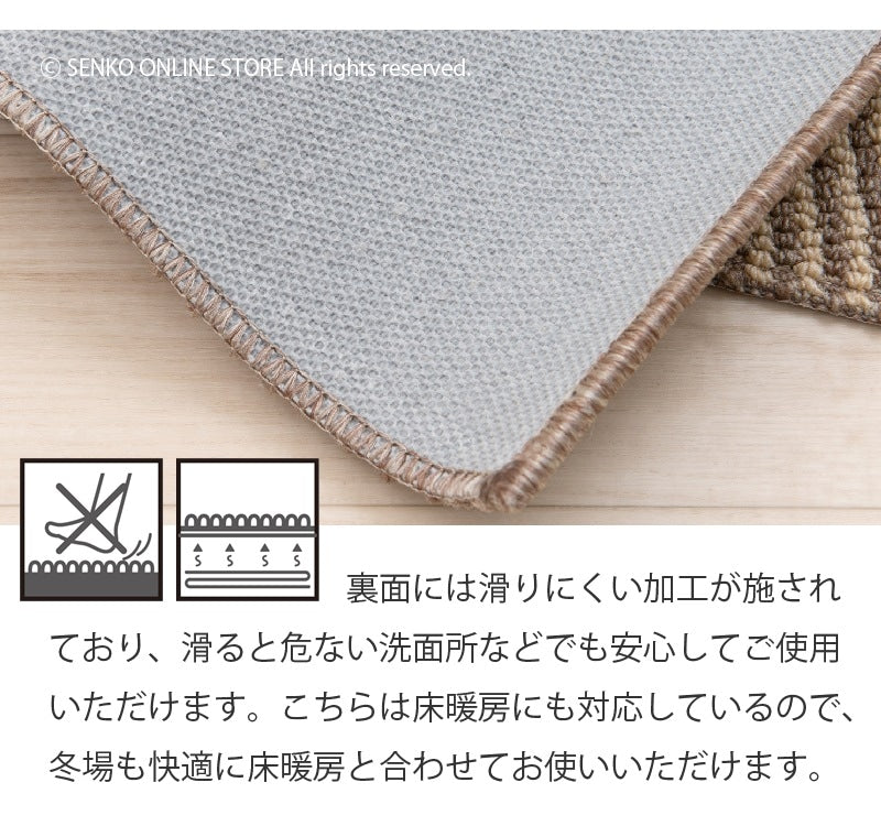 【ラグマット インテリアマット 玄関マット モダン シック 上品 高級感 シンプル】約50×75cm モカ SDS/マスタースペースラグ KINETIC キネティック