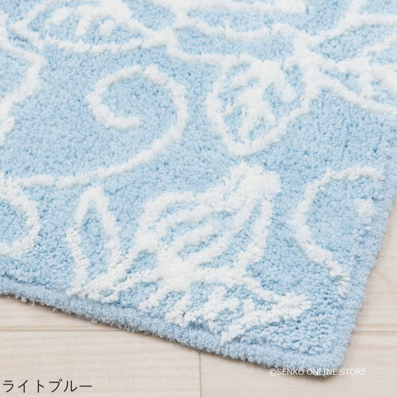 クリアローズ2 トイレマット 約60×60cm ライトブルー/ライトピンク/ホワイト/ブルー/ピンク/グレー