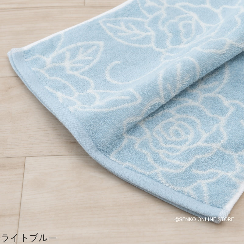 クリアローズ2 ハンドタオル 約34×75cm ライトブルー/ライトピンク/ホワイト