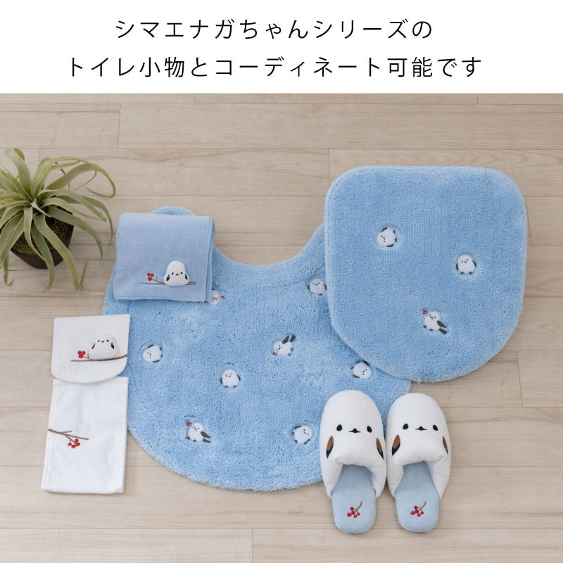 SDS プチシマエナガちゃん トイレマット 約60×60cm ブルー/グレー