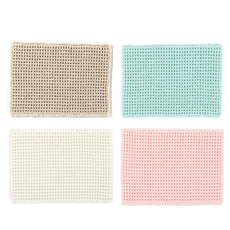 【バスマット 吸水速乾 ワッフル生地　柔らか 滑り止め】約45×60cm　グリーン/ベージュ/アイボリー/ピンク THEバスマット フレキシブル
