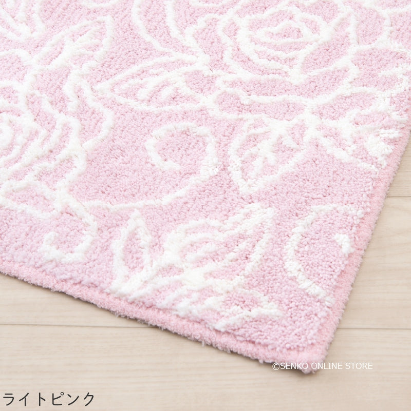 クリアローズ2 トイレマット 約60×60cm ライトブルー/ライトピンク/ホワイト/ブルー/ピンク/グレー
