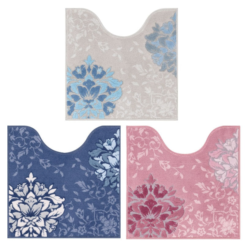デコールミュゼ プレシャス トイレマット 約60×60cm ブルーグレー/ネイビーブルー/ピンク